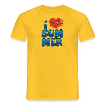 Cœur d’été 12 - T-shirt homme - jaune - Devant - AI Model Male 178 dark (178cm)