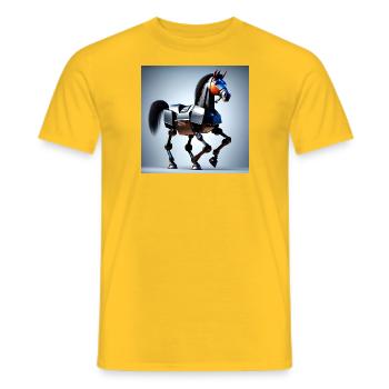 Roboterpferd Version 2 - Männer T-Shirt - Gelb - Vorne - AI Model Male 178 dark (178cm)
