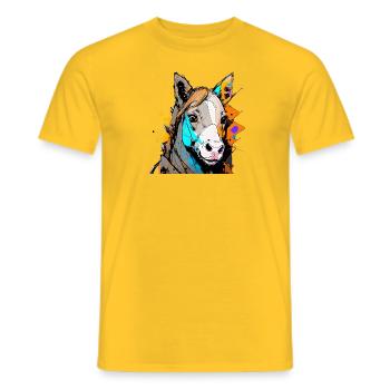Neon Punk Pony - Men's T-Shirt - yellow - Front - AI Model Male 178 dark (178cm)