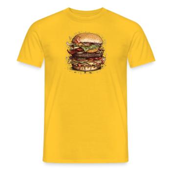 Burger - Men's T-Shirt - yellow - Front - AI Model Male 178 dark (178cm)