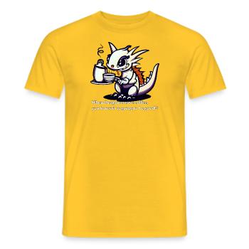 Dragon Coffee! - Men's T-Shirt - yellow - Front - AI Model Male 178 dark (178cm)