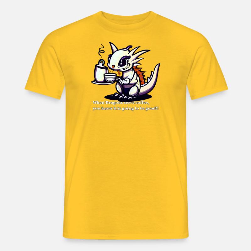Drachenkaffee! - Männer T-Shirt - Gelb