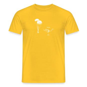 Heaven or Hell - in free fall into the unknown - Men's T-Shirt - yellow - Front - AI Model Male 178 dark (178cm)