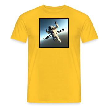 Astronaut I Need Space Lustig Funny - Männer T-Shirt - Gelb - Vorne - AI Model Male 178 dark (178cm)
