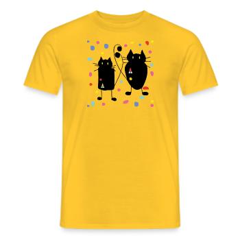 Chats - T-shirt homme - jaune - Devant - AI Model Male 178 dark (178cm)