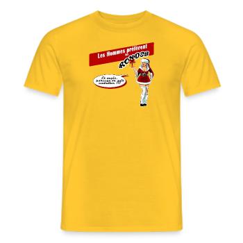 Les Hommes préfèrent les rondes 03 - T-shirt homme - jaune - Devant - AI Model Male 178 dark (178cm)