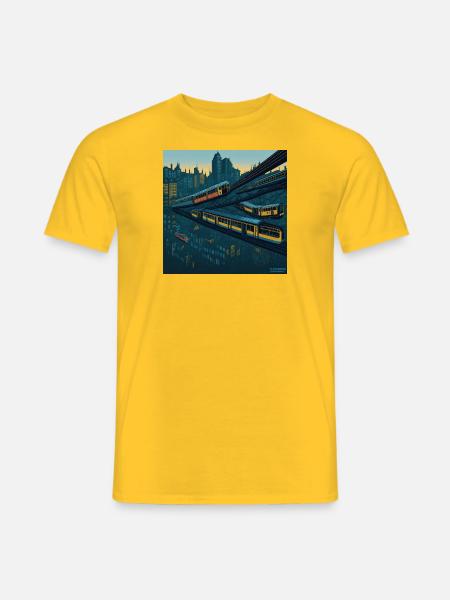 Abstrakte Schwebebahn - Männer T-Shirt - Gelb