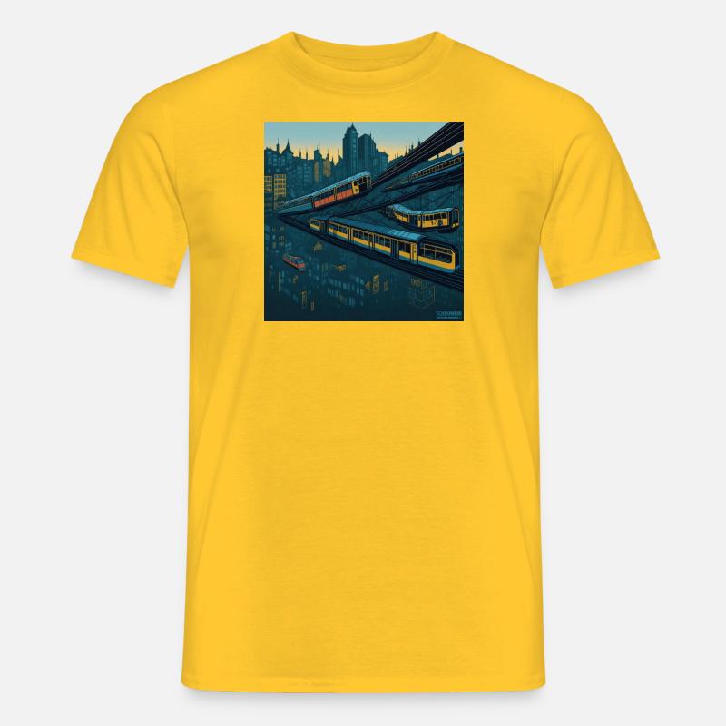 Abstrakte Schwebebahn - Männer T-Shirt - Gelb