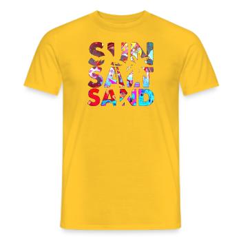 Été surf croatie plage paradis hrvatska party - T-shirt homme - jaune - Devant - AI Model Male 178 dark (178cm)