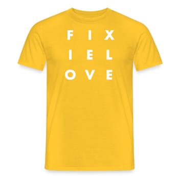 AMOUR FIXIE | Urbain, Vélo, Vélo de route - T-shirt homme - jaune - Devant - AI Model Male 178 dark (178cm)