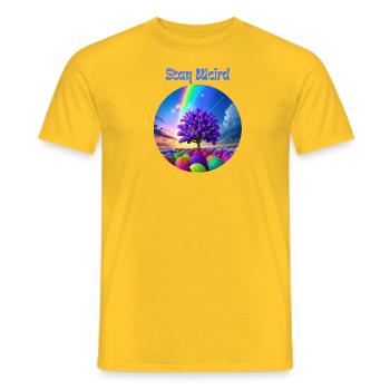 Stay Weird, abstrakter Baum der Farben - Männer T-Shirt - Gelb - Vorne - AI Model Male 178 dark (178cm)
