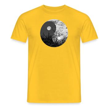 Yin and Yang of Moon and Sun in Black and White - Men's T-Shirt - yellow - Front - AI Model Male 178 dark (178cm)