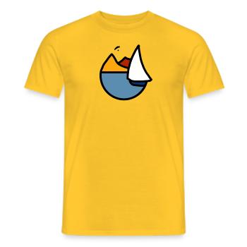 sailing and paragliding - Men's T-Shirt - yellow - Front - AI Model Male 178 dark (178cm)
