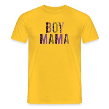 boy mama - Men's T-Shirt - yellow - Front - AI Model Male 178 dark (178cm)