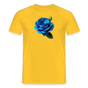 Blaue Rose - Männer T-Shirt - Gelb - Vorne - AI Model Male 178 dark (178cm)