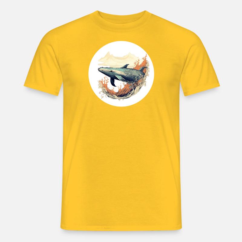 Wal - Ukiyo -e (Nr. 1) - Männer T-Shirt - Gelb