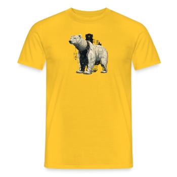 Steam point in the cold - Men's T-Shirt - yellow - Front - AI Model Male 178 dark (178cm)