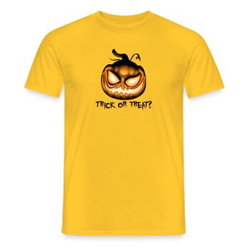 Des bonbons ou des bâtons - T-shirt homme - jaune - Devant - AI Model Male 178 dark (178cm)
