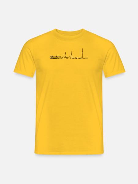Dortmund Skyline black - Männer T-Shirt - Gelb