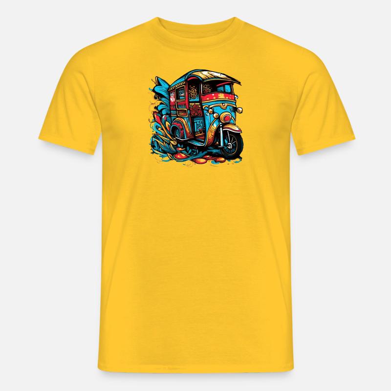 indian rickshaw - Men’s T-shirt - yellow