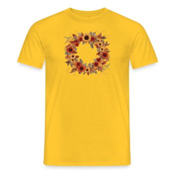 Herbstkranz - Männer T-Shirt - Gelb - Vorne - AI Model Male 178 dark (178cm)