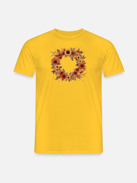 Herbstkranz - Männer T-Shirt - Gelb
