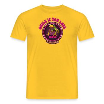 Smile if you love frogs - Männer T-Shirt - Gelb - Vorne - AI Model Male 178 dark (178cm)