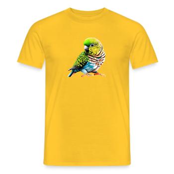 Budgie Bird Bird Owner Cockatiel - Men's T-Shirt - yellow - Front - AI Model Male 178 dark (178cm)
