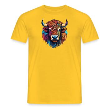 Bison - Männer T-Shirt - Gelb - Vorne - AI Model Male 178 dark (178cm)