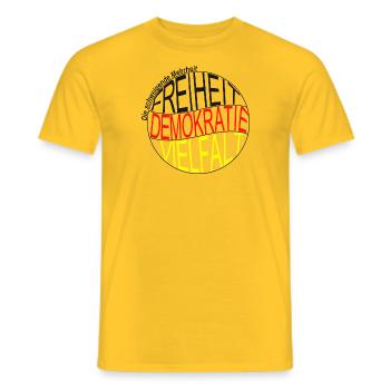 Die schweigende Mehrheit setzt ein Zeichen - Männer T-Shirt - Gelb - Vorne - AI Model Male 178 dark (178cm)