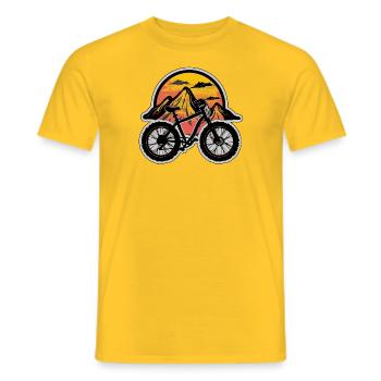 Mountainbike MTB Berge - Männer T-Shirt - Gelb - Vorne - AI Model Male 178 dark (178cm)