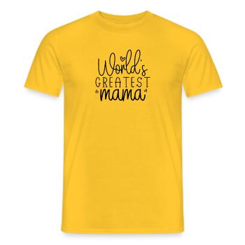 World's Greatest Mama - Men's T-Shirt - yellow - Front - AI Model Male 178 dark (178cm)