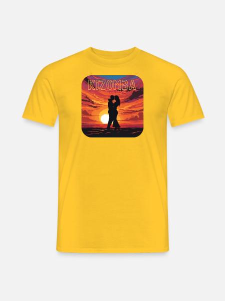 Kizomba Sunset - Dancing Couple - Männer T-Shirt - Gelb