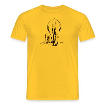 Zwei Elefanten - Männer T-Shirt - Gelb - Vorne - AI Model Male 178 dark (178cm)