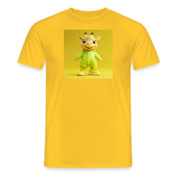 Personnage 3D - Attention, girafe en route ! - T-shirt homme - jaune - Devant - AI Model Male 178 dark (178cm)