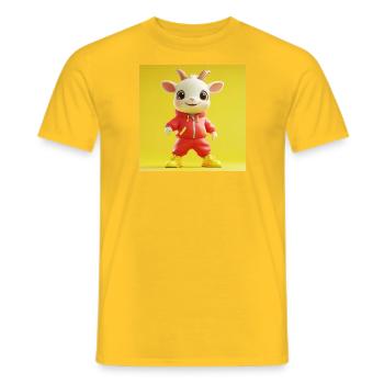 Sweet Goat - Chèvre mignonne - Personnage 3d - T-shirt homme - jaune - Devant - AI Model Male 178 dark (178cm)