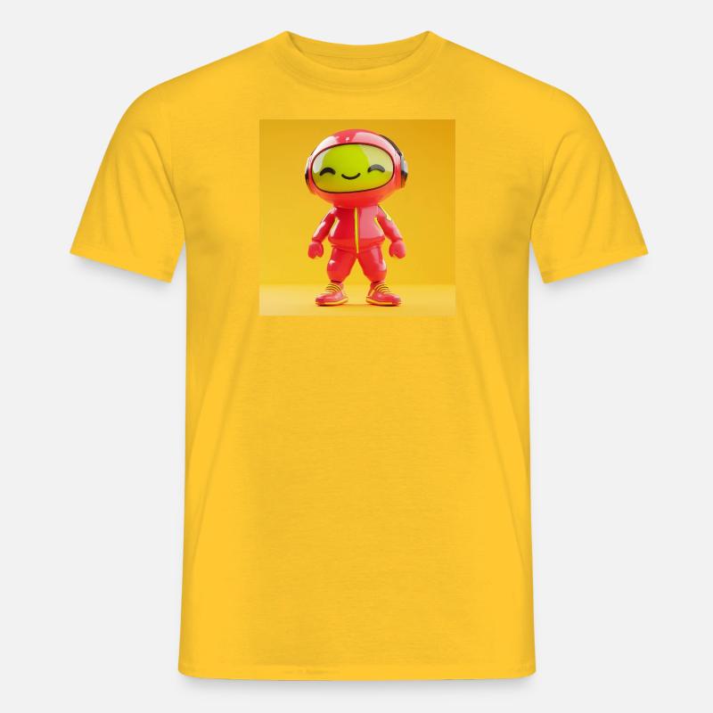 3d Character - Cute Robot - Männer T-Shirt - Gelb