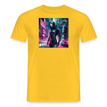 Dark2 - Men's T-Shirt - yellow - Front - AI Model Male 178 dark (178cm)