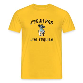 J PEUX PAS J'AI TEQUILA - T-shirt homme - jaune - Devant - AI Model Male 178 dark (178cm)