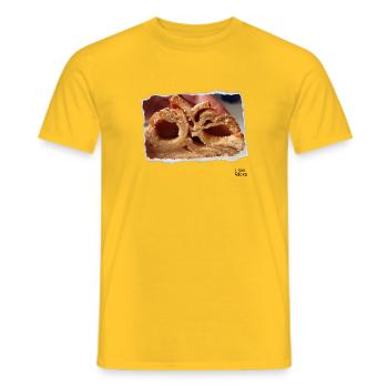 I see faces - I see faces 'Franzbrötchen' - Men's T-Shirt - yellow - Front - AI Model Male 178 dark (178cm)