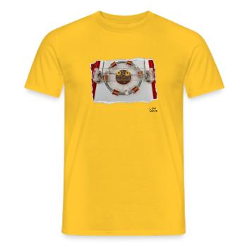 I see faces - Ich sehe Gesichter - Men's T-Shirt - yellow - Front - AI Model Male 178 dark (178cm)