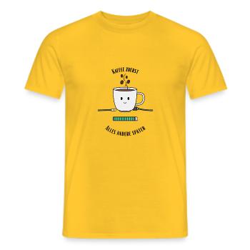 Coffee - Men's T-Shirt - yellow - Front - AI Model Male 178 dark (178cm)