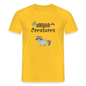 raton laveur nature patrie forêt animal - T-shirt homme - jaune - Devant - AI Model Male 178 dark (178cm)