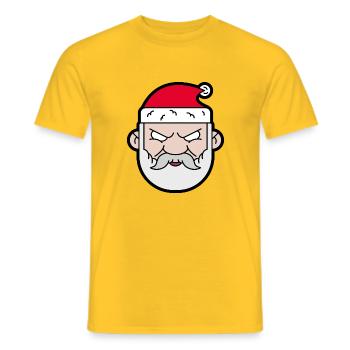 Weihnachtsmann/ Santa Claus print - Männer T-Shirt - Gelb - Vorne - AI Model Male 178 dark (178cm)