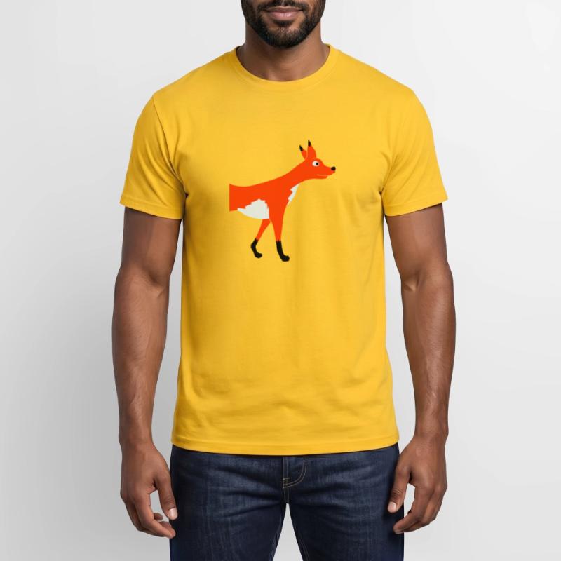 Half Fox Front Front Half Front Cool Men's T-Shirt