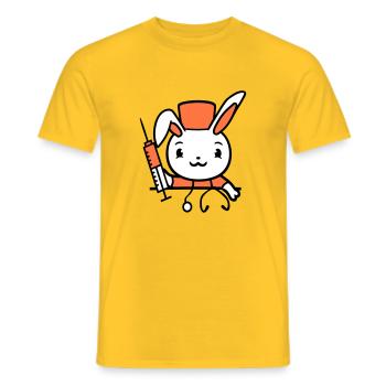 Hase Arzt Spritze Krankenschwester Krankenhaus - Männer T-Shirt - Gelb - Vorne - AI Model Male 178 dark (178cm)