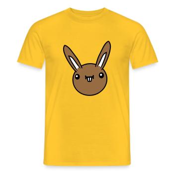 Hase Lustig Gesicht Grimasse Albern Ulkig Lächeln - Männer T-Shirt - Gelb - Vorne - AI Model Male 178 dark (178cm)
