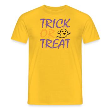 Trick or Treat Halloween - Männer T-Shirt - Gelb - Vorne - AI Model Male 178 dark (178cm)