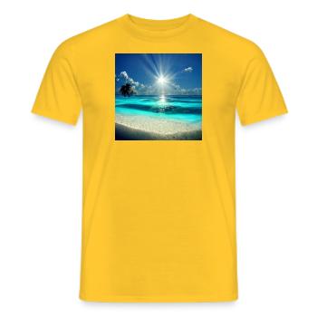 island sun day palm holydays lovers swiming - T-shirt homme - jaune - Devant - AI Model Male 178 dark (178cm)