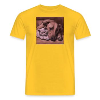 Félin - T-shirt homme - jaune - Devant - AI Model Male 178 dark (178cm)